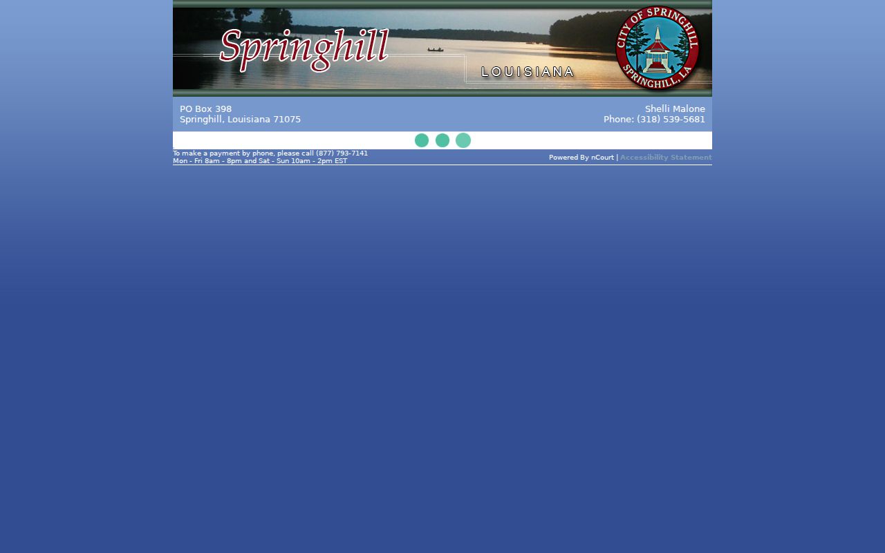 Webster Parish city court payment portal with citation number and resolution fields